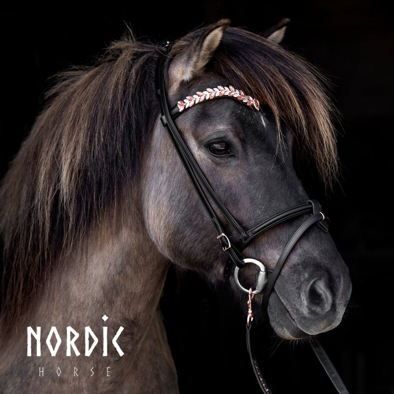 Nordic Horse pandebånd, Rosegold Leaves
