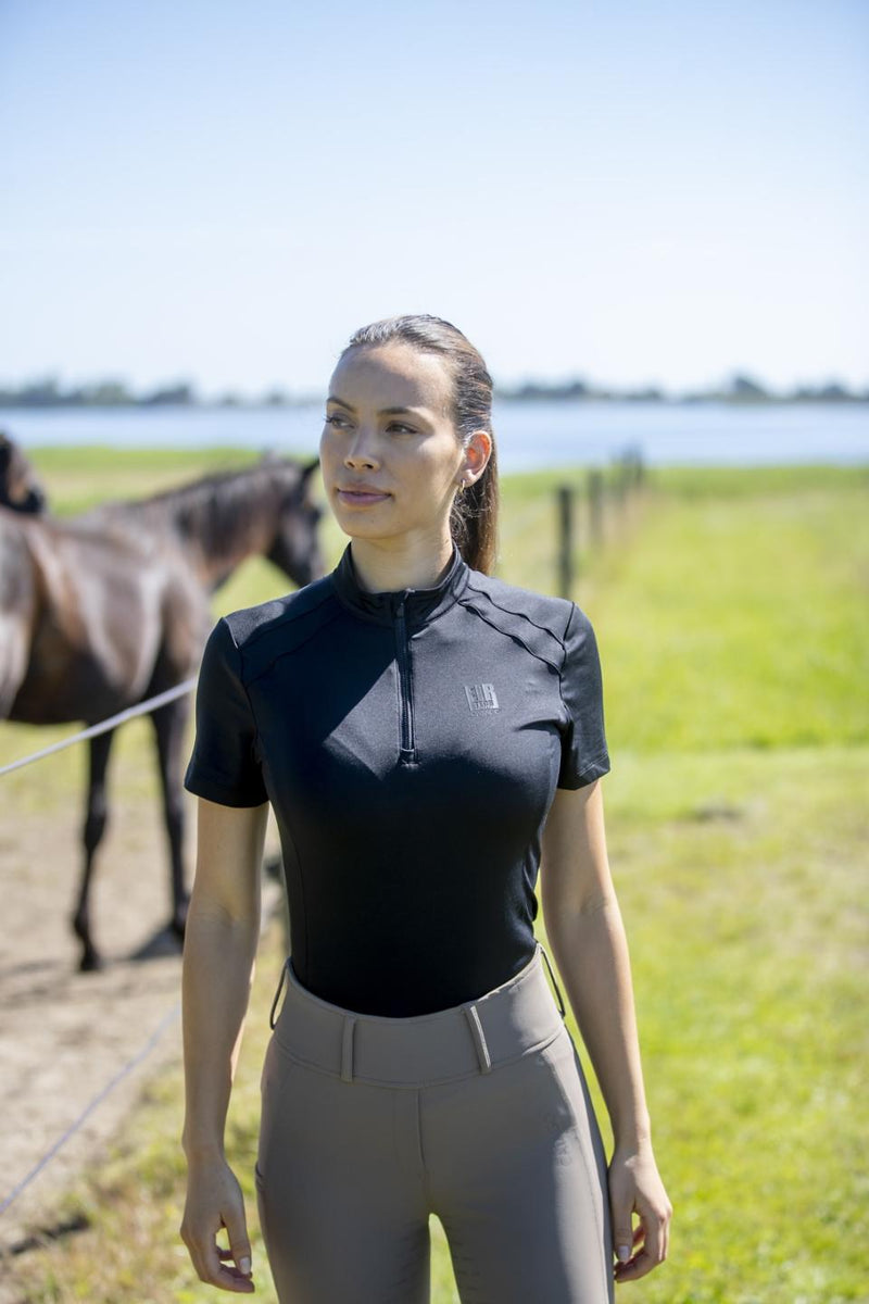 Catago FIR-Tech kortærmet ridebluse, sort
