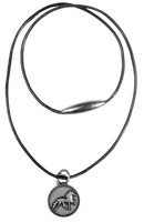 Karlslund læderhalskæde med rustik islænder