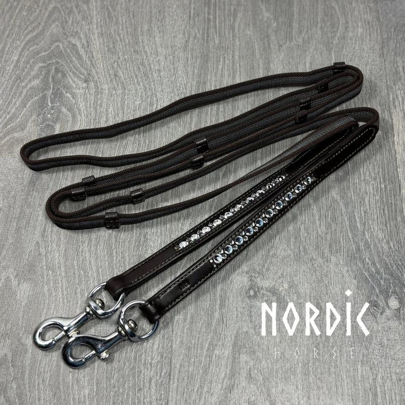 Nordic Horse All White supergrip tøjle - brun