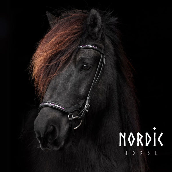 Nordic Horse anatomisk næsebånd Colour Mix, lilla