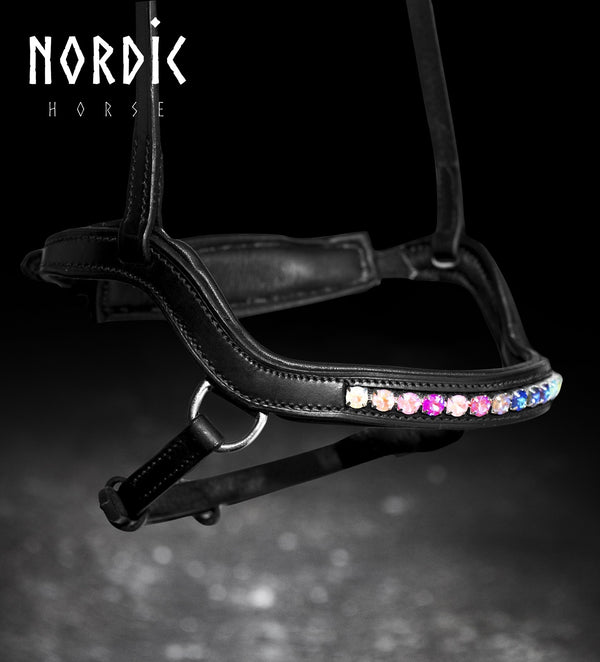Nordic Horse anatomisk næsebånd, regnbue sten