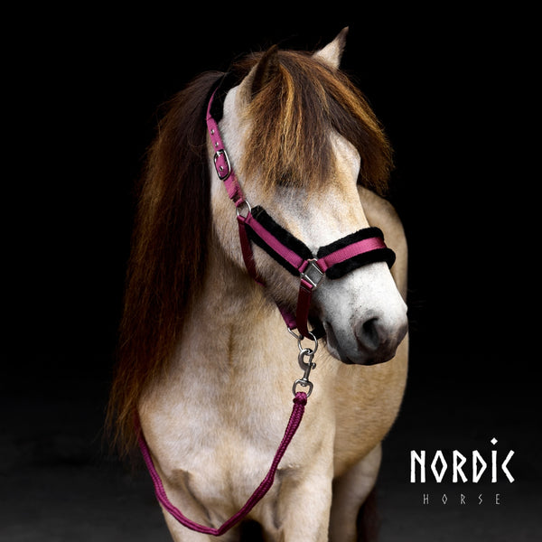 Nordic Horse komfort nylongrime + træktov, bordeaux