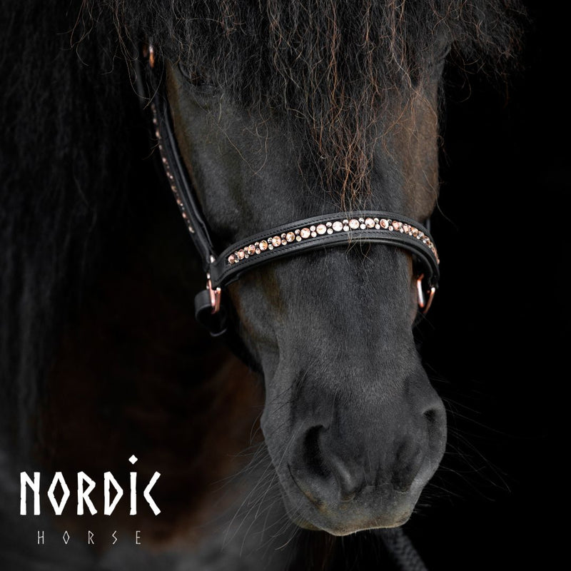 Nordic Horse lædergrime, All Rosegold
