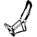 Nordic Horse lædergrime med udskæringer og hvide sten