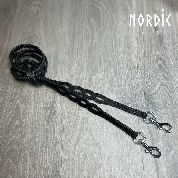 Nordic Horse lædertøjle med udskæringer
