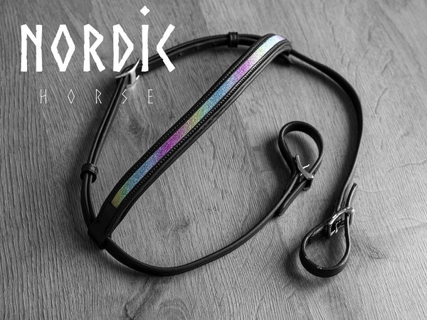 Nordic Horse nakkerem, regnbue glitter