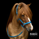 Nordic Horse nylongrime + træktov, Ocean Blue