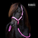 Nordic Horse nylongrime + træktov, pink
