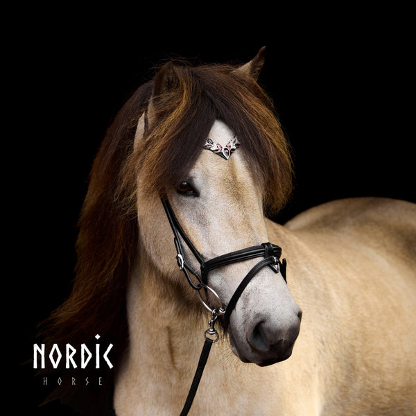 Nordic Horse pandebånd - Bordeaux Leaves