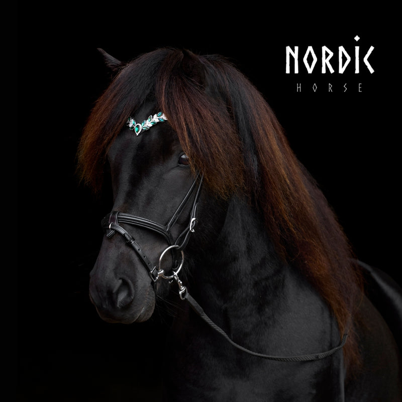 Nordic Horse pandebånd - Green Leaves