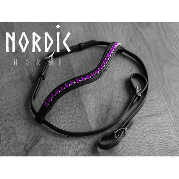 Nordic Horse pandebånd med en række store lilla sten