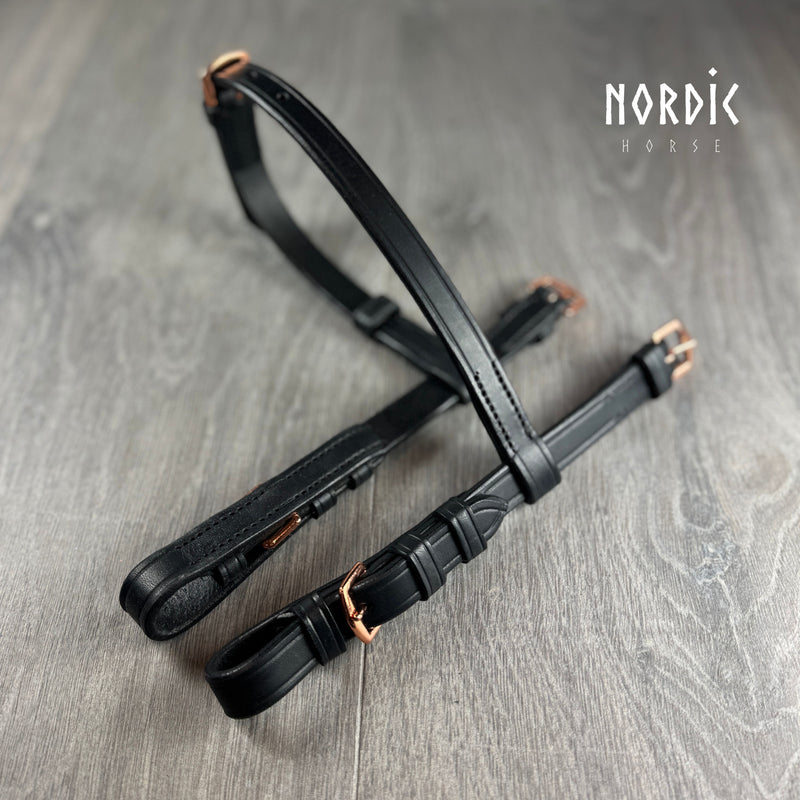 Nordic Horse sidestykker til hackamore med rosegold spænder
