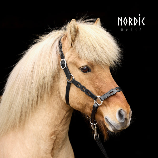 Nordic Horse lædergrime med udskæringer