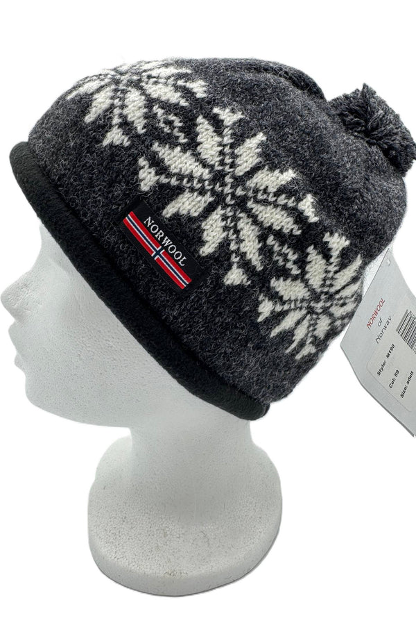 Norwool uldhue med kvast