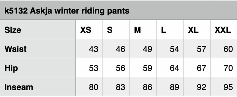 Karlslund Askja vinter-overtræksridebukser