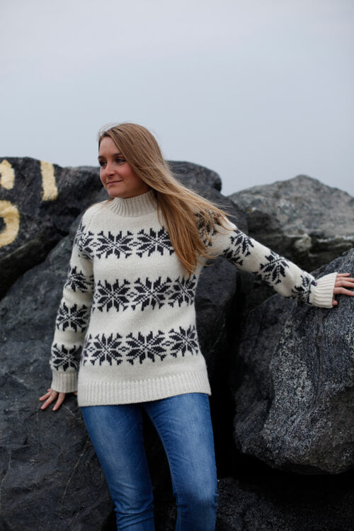 Norwool Islandsk sweater af 100% ren uld, råhvid