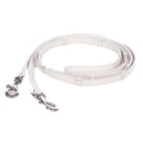 Eques lædertøjle med grip og stoppere, hvid