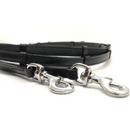 Eques lædertøjle med grip og stoppere, sort