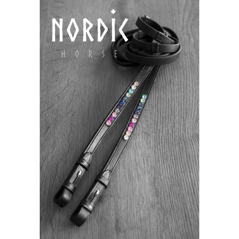 Nordic Horse gummitøjle med stopper, regnbue sten