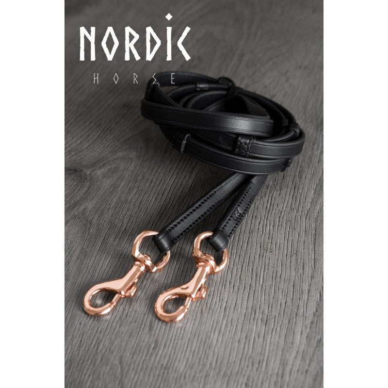 Nordic Horse lædertøjle, rosegold spænder