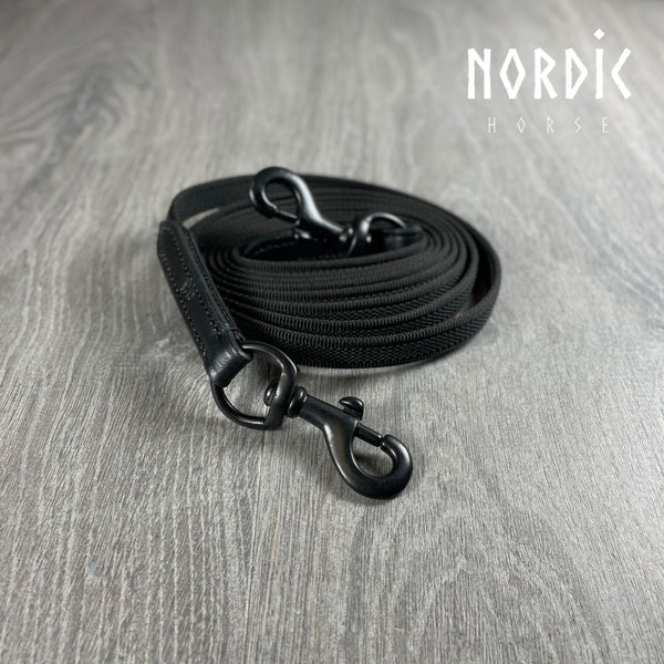Nordic Horse supergrip tøjle uden stopper, sort/sort