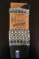 Charm ragsokker med Islandsk flag af 60% kamgarns uld, koks/hvid